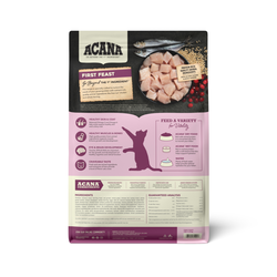 Acana First Feast dry cat food bag by The Family Pet with fish and meat ingredients for kittens