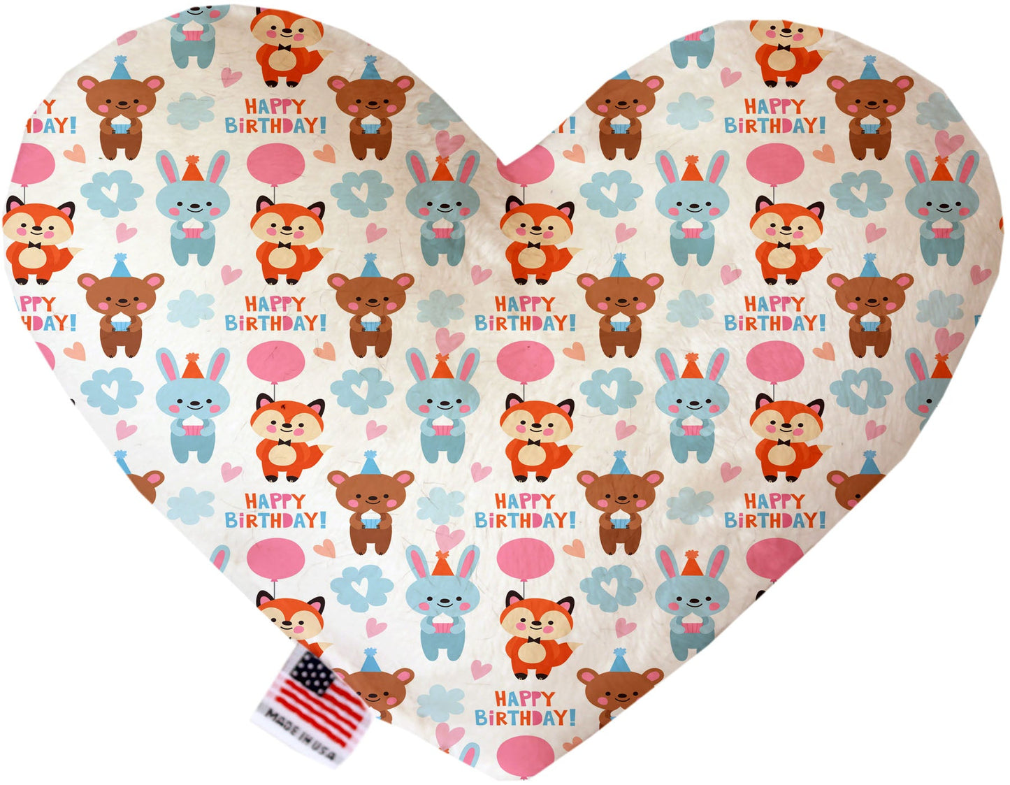 Dog Plush Heart or Bone Toy, "Birthday Group"