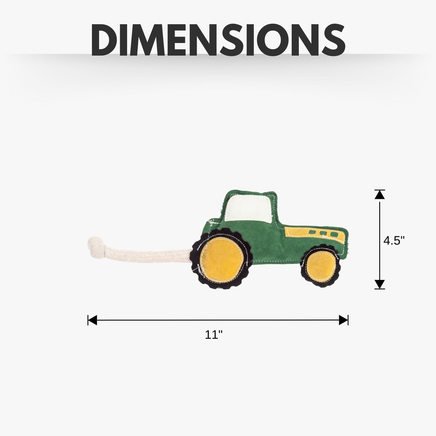 Country Living Faux Leather Green Tractor Dog Chew Toy, Durable, Safe and Non-Toxic