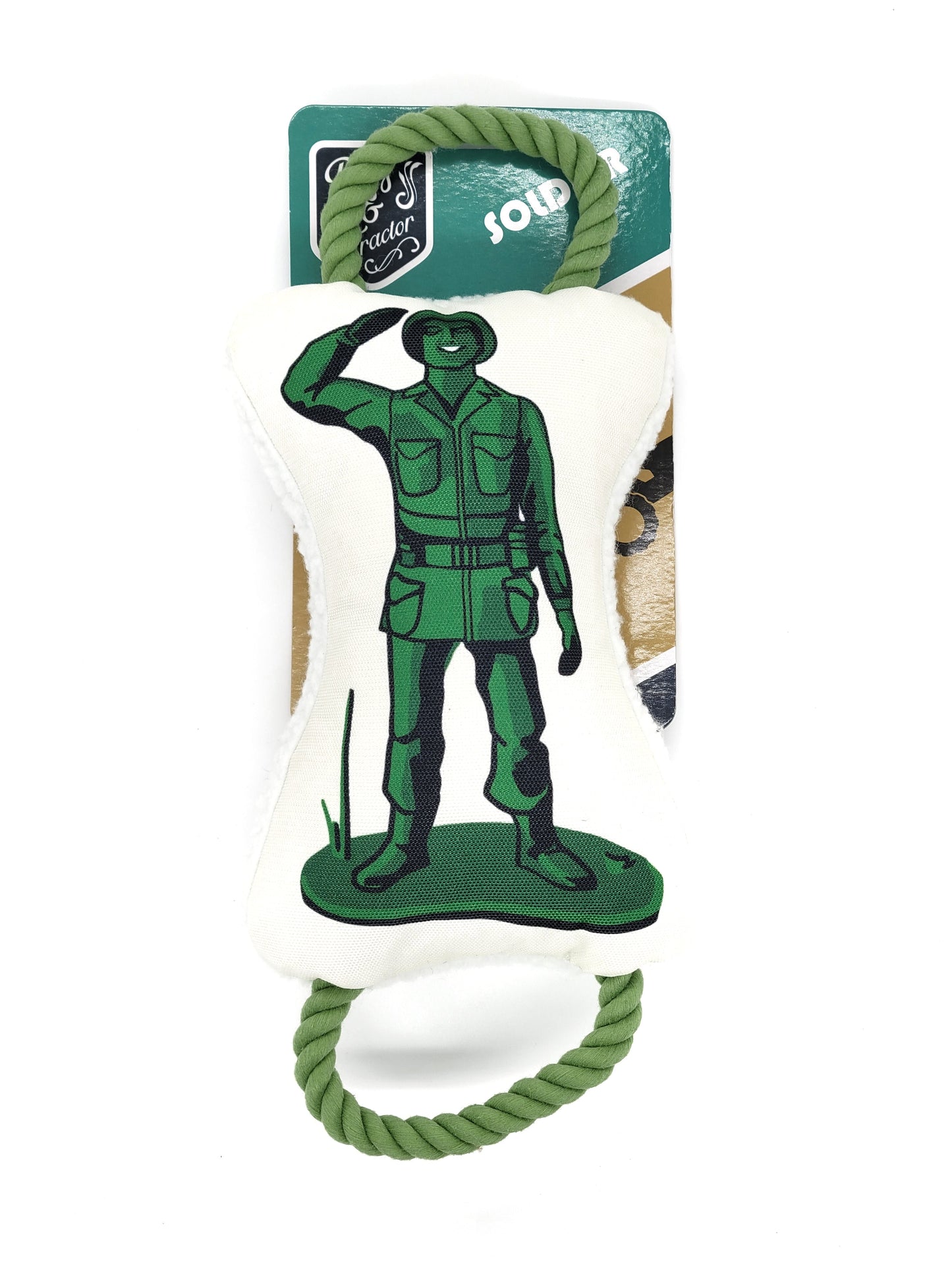 Retro Soldier with Squeaker & Crinkle Paper Plush Dog Toy