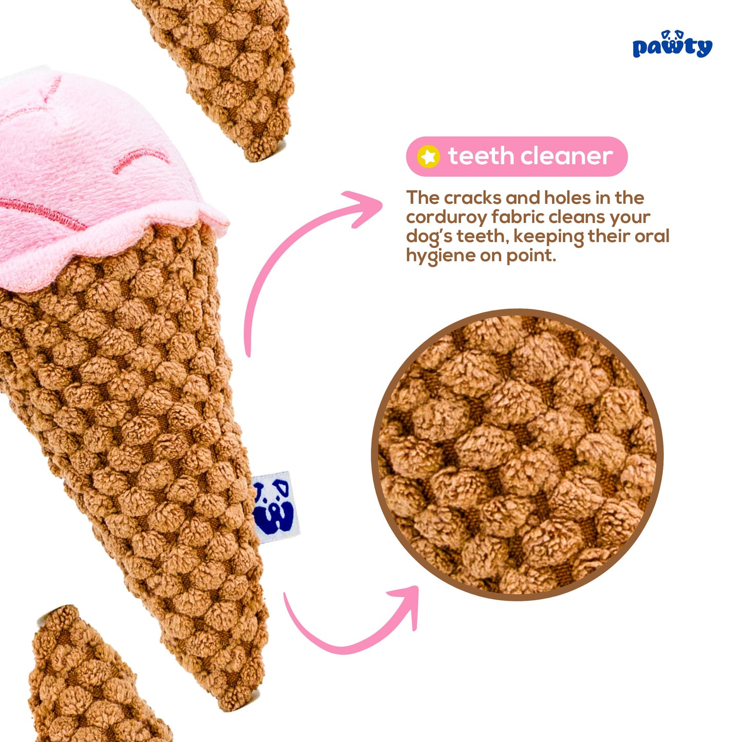 ICE CREAM PLUSH DOG TOY