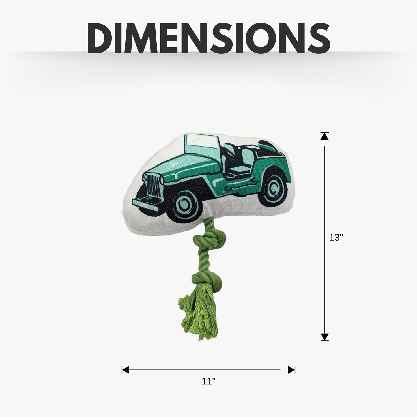 Country Living Retro Army Jeep with Squeaker & Crinkle Paper Plush Dog Toy