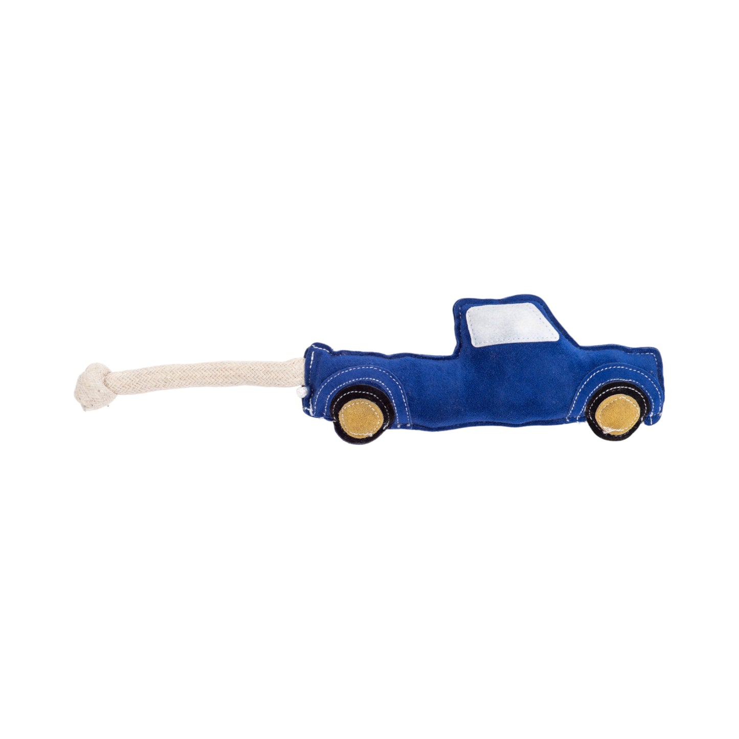Country Living Faux Leather Blue Pickup Truck Dog Chew Toy, Durable, Safe and Non-Toxic