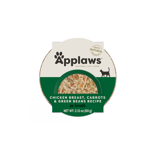 Applaws Natural Wet Cat Food Chicken Breast, Carrots & Green Beans Recipe in Broth (2.12oz)