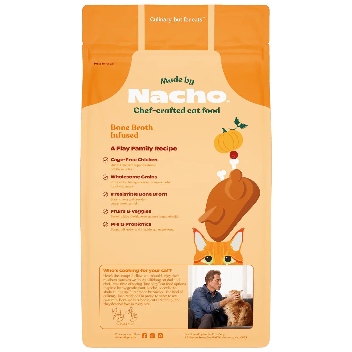 Made By Nacho Chicken/Pumpkin/Bone Broth Cat Food (2lb)