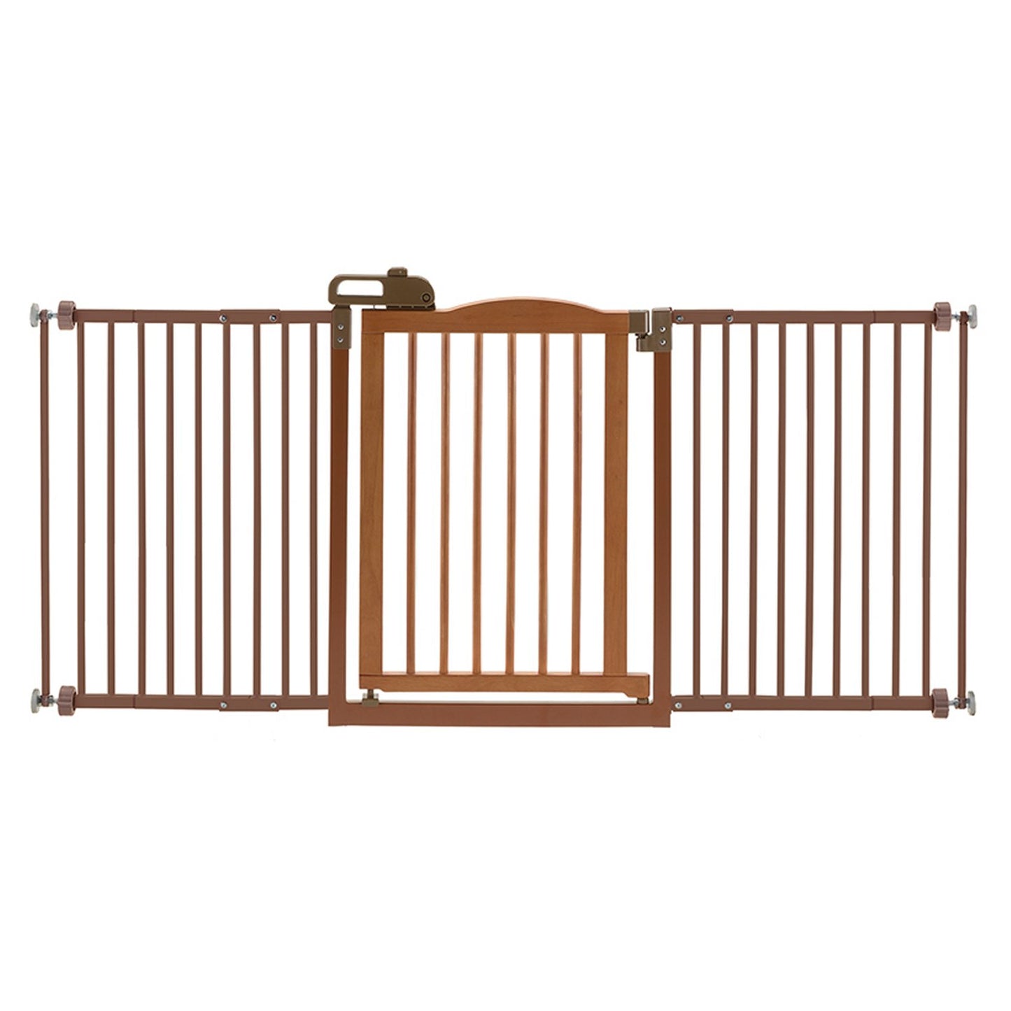 One-Touch Gate II Wide in Brown PawCounter.com