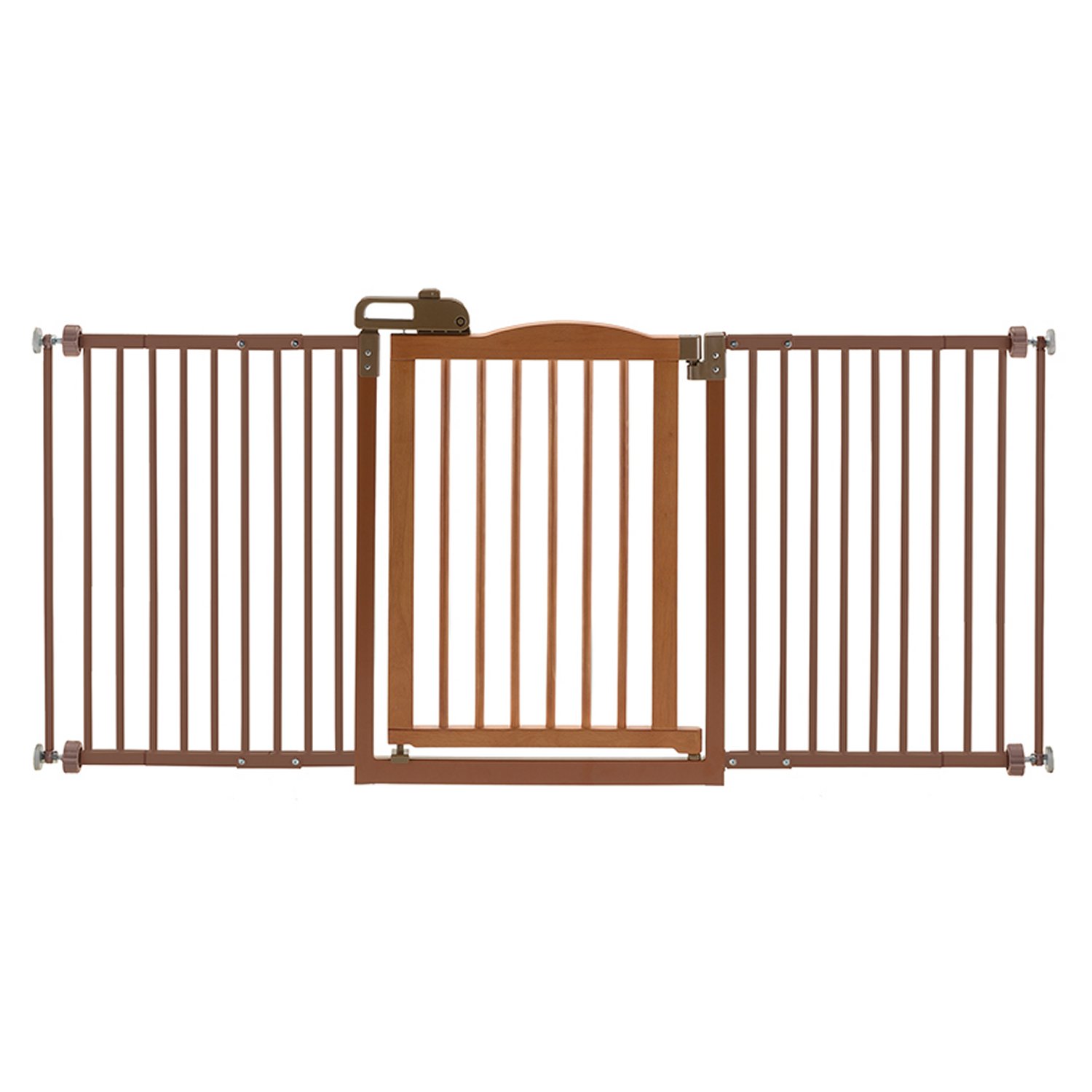 One-Touch Gate II Wide in Brown PawCounter.com