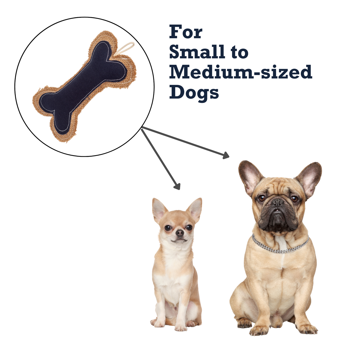 Country Living Jean Leather-Jute Bone Pillow Dog Chew Toy – Durable, Safe and Non-Toxic