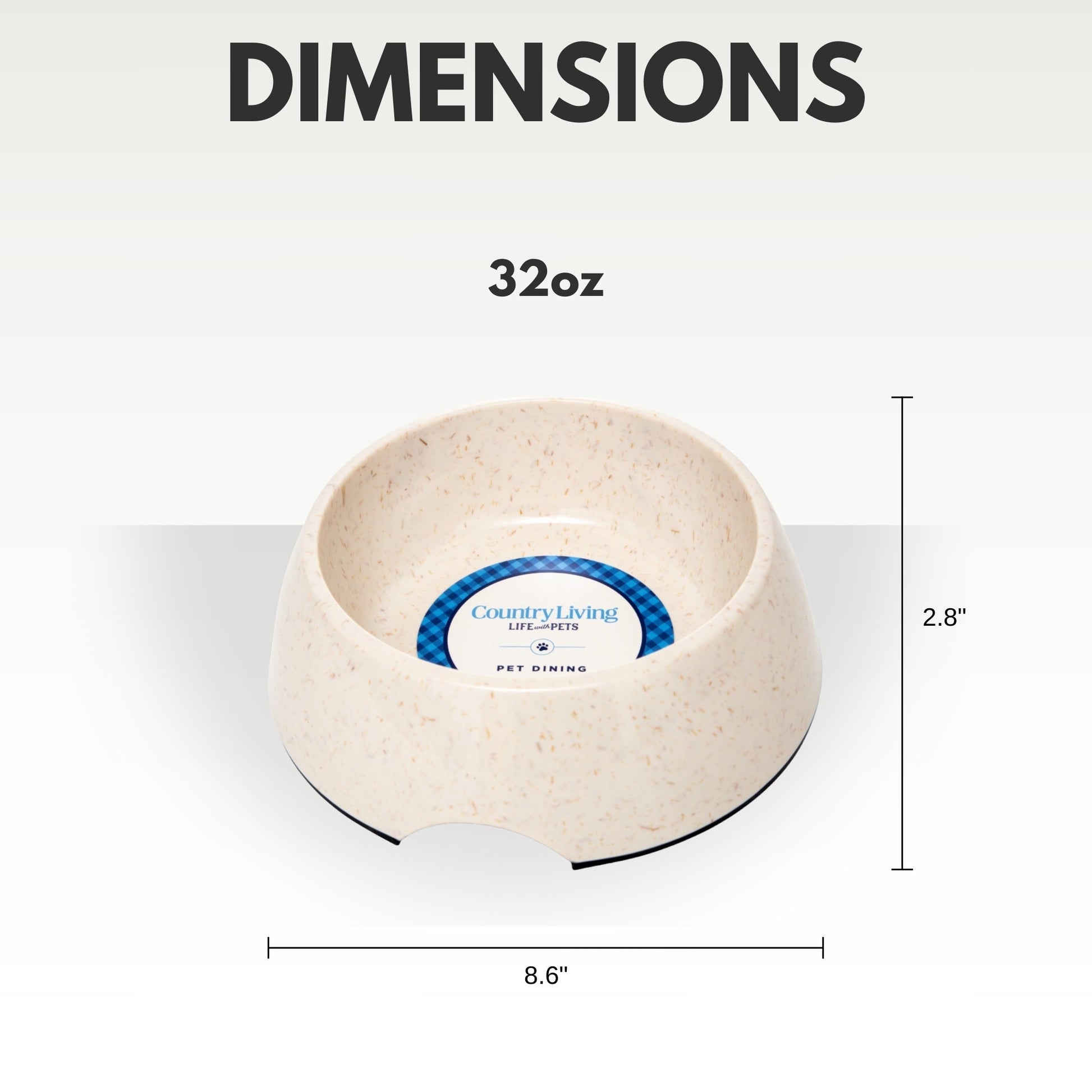 Bamboo dog bowl made from natural fiber dog bowls, 32oz capacity and 2.8 inches in height