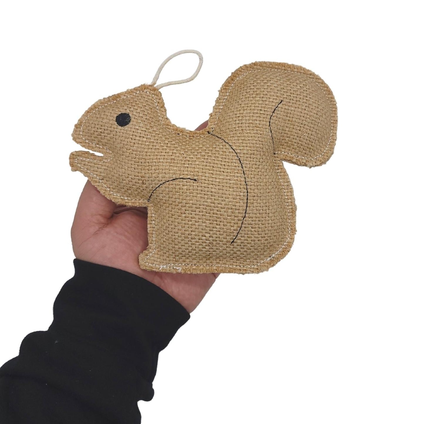 Rustic Jute Squirrel Dog Chew Toy – Non-Toxic & Safe, Soft & Gentle