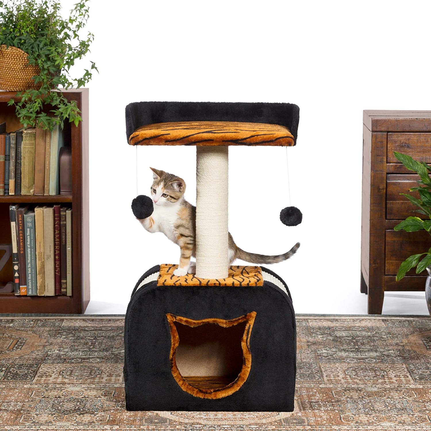 Prevue Pet Products Kitty Power Paws Tiger Hideaway PawCounter.com