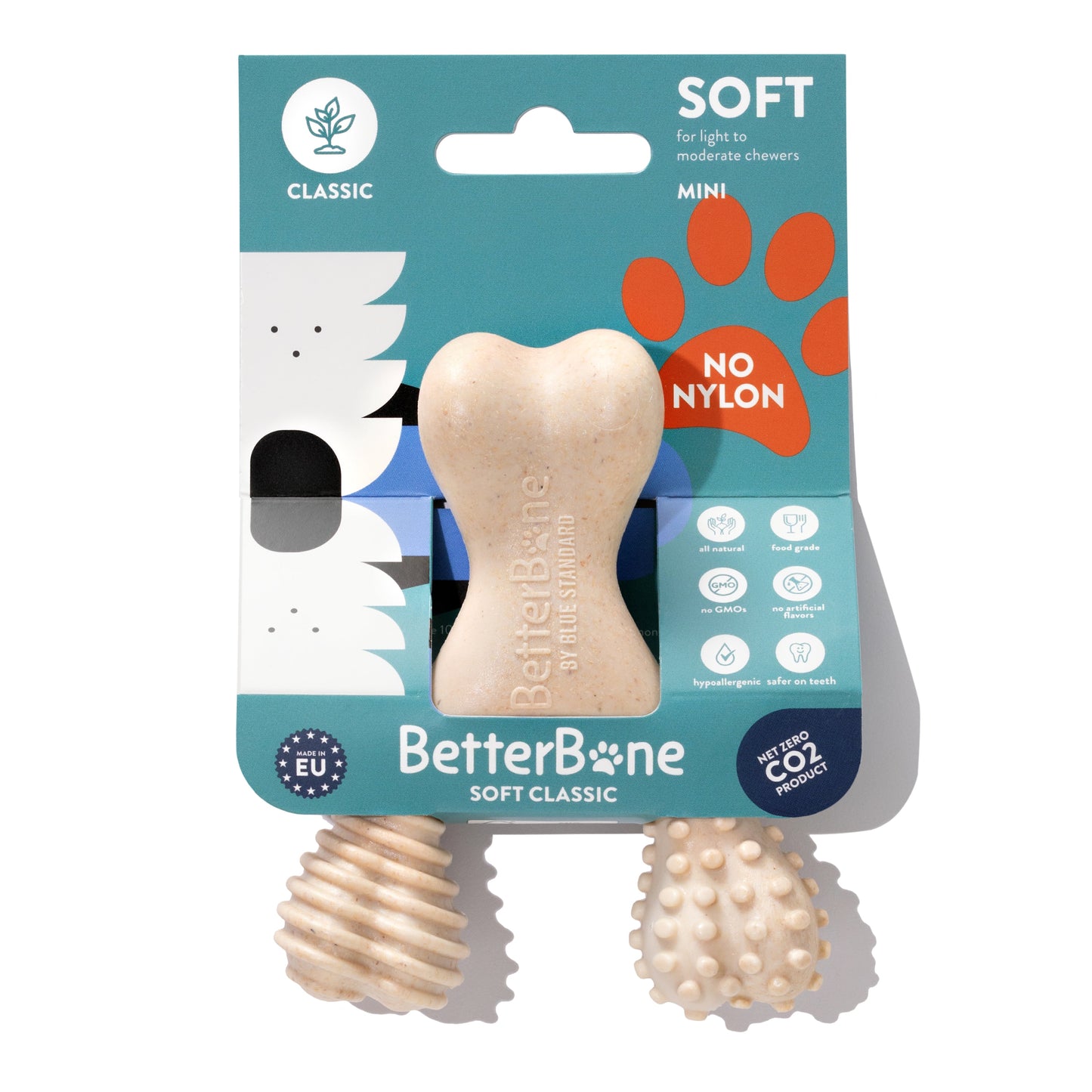 BetterBone SOFT Durability CHEW TOY: Natural Ingredients, Perfet for Teething Puppies, Senior Dogs & Gentle Chewers
