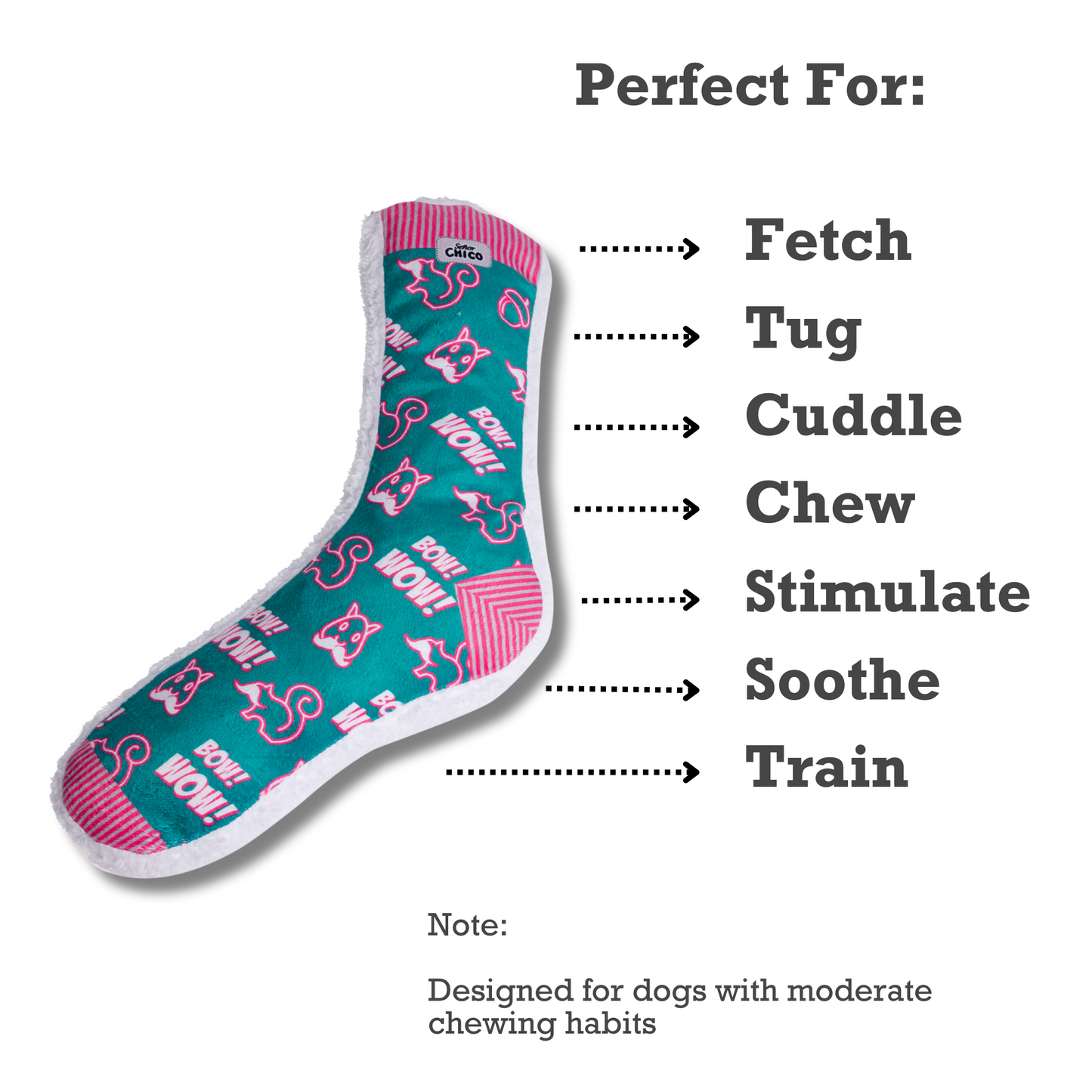 Squeaky Sock Plush Dog Toy – Whimsy Wonders Squirrel Design