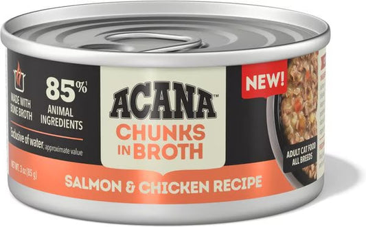 Acana grain free cat food salmon and chicken recipe wet cat food can with 85 percent animal ingredients