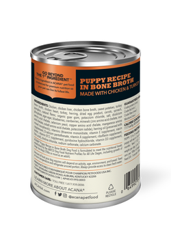 Acana puppy grain free food wet dog food can with chicken and turkey recipe by The Family Pet