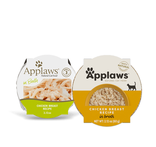 Applaws wet cat food chicken breast recipe in broth 2.12 oz containers from The Family Pet