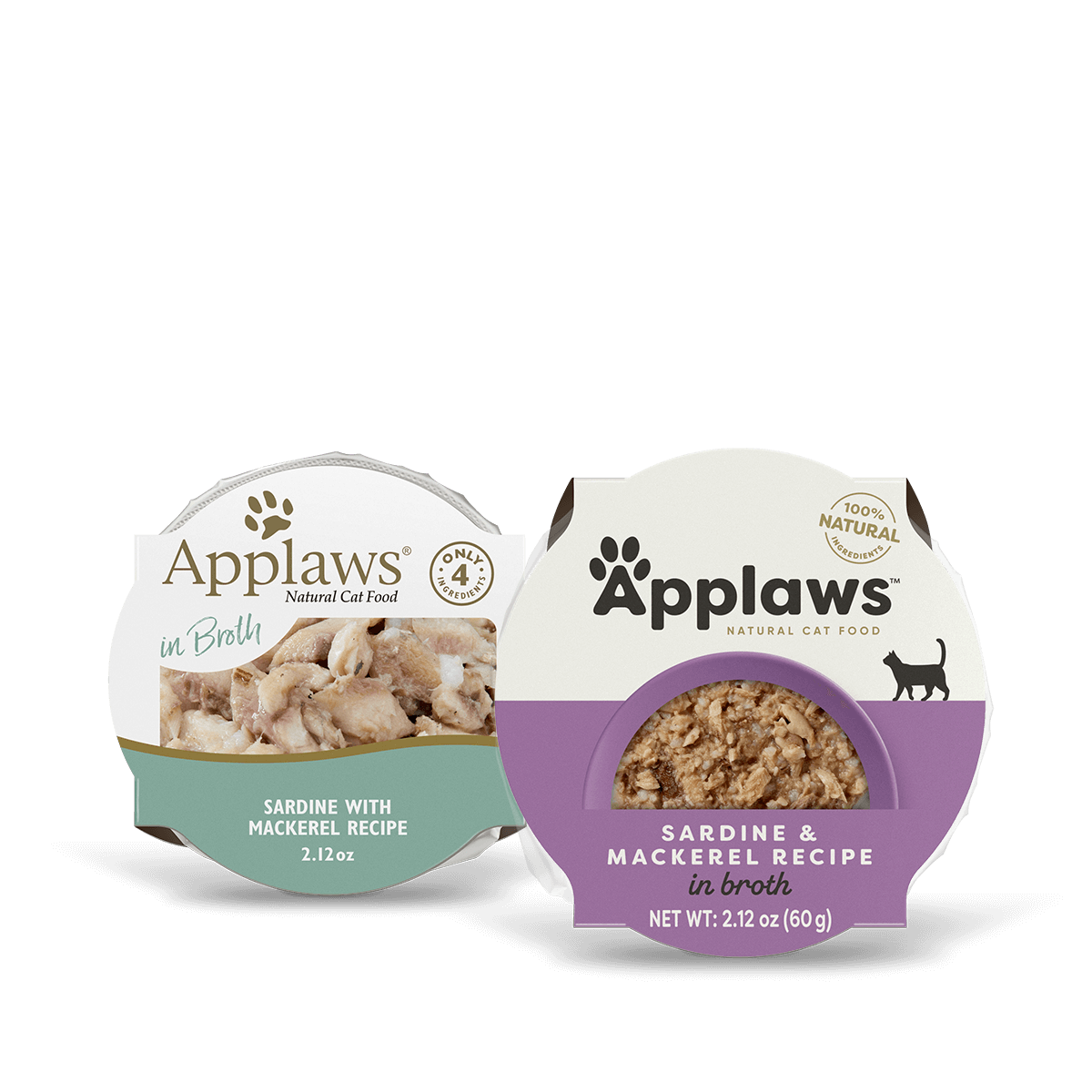 Applaws wet cat food sardine with mackerel recipe in broth 2.12 oz cans for natural cat nutrition