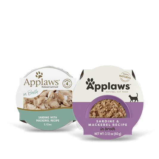 Applaws wet cat food sardine with mackerel recipe in broth 2.12 oz cans for natural cat nutrition