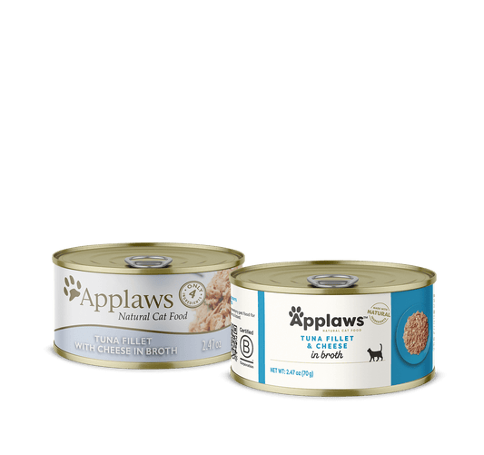 Applaws wet cat food tuna fillet with cheese in broth 2.47 oz cans from The Family Pet