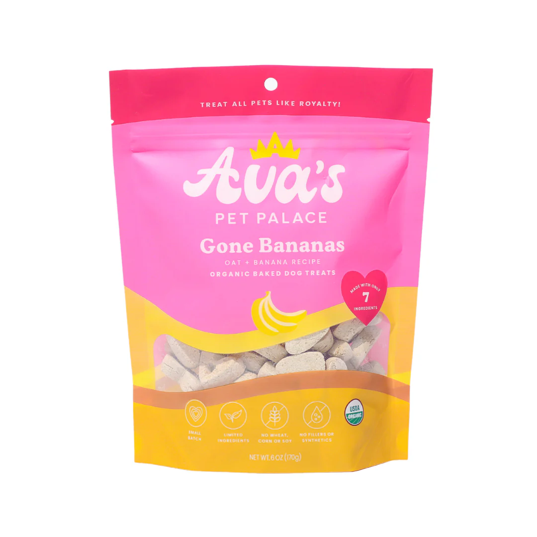 Ava's Pet Palace Gone Bananas organic dog treats oat and banana recipe by American Pet Supplies