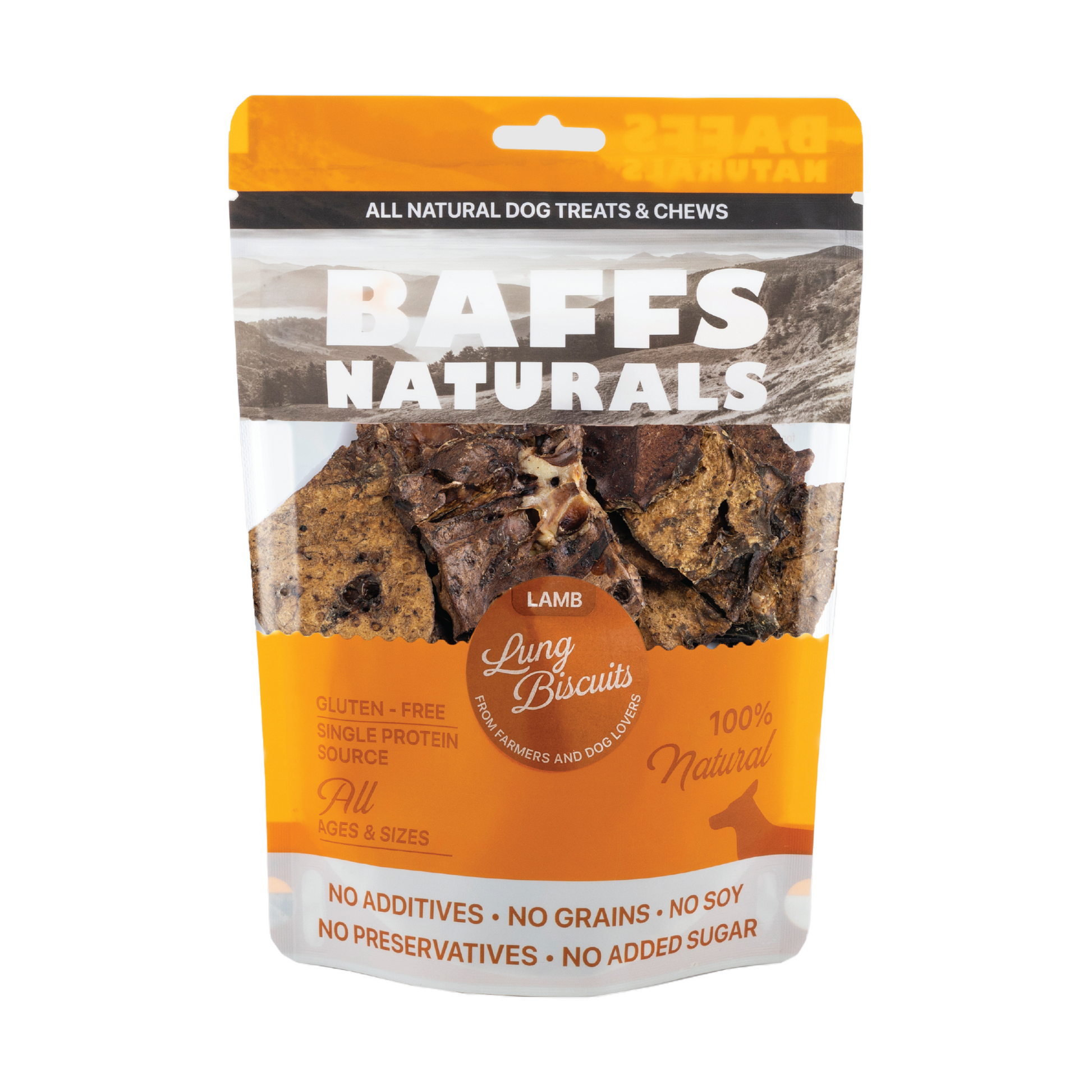 American Pet Supplies Baffs Naturals all natural lamb dog treats lung biscuits with no additives