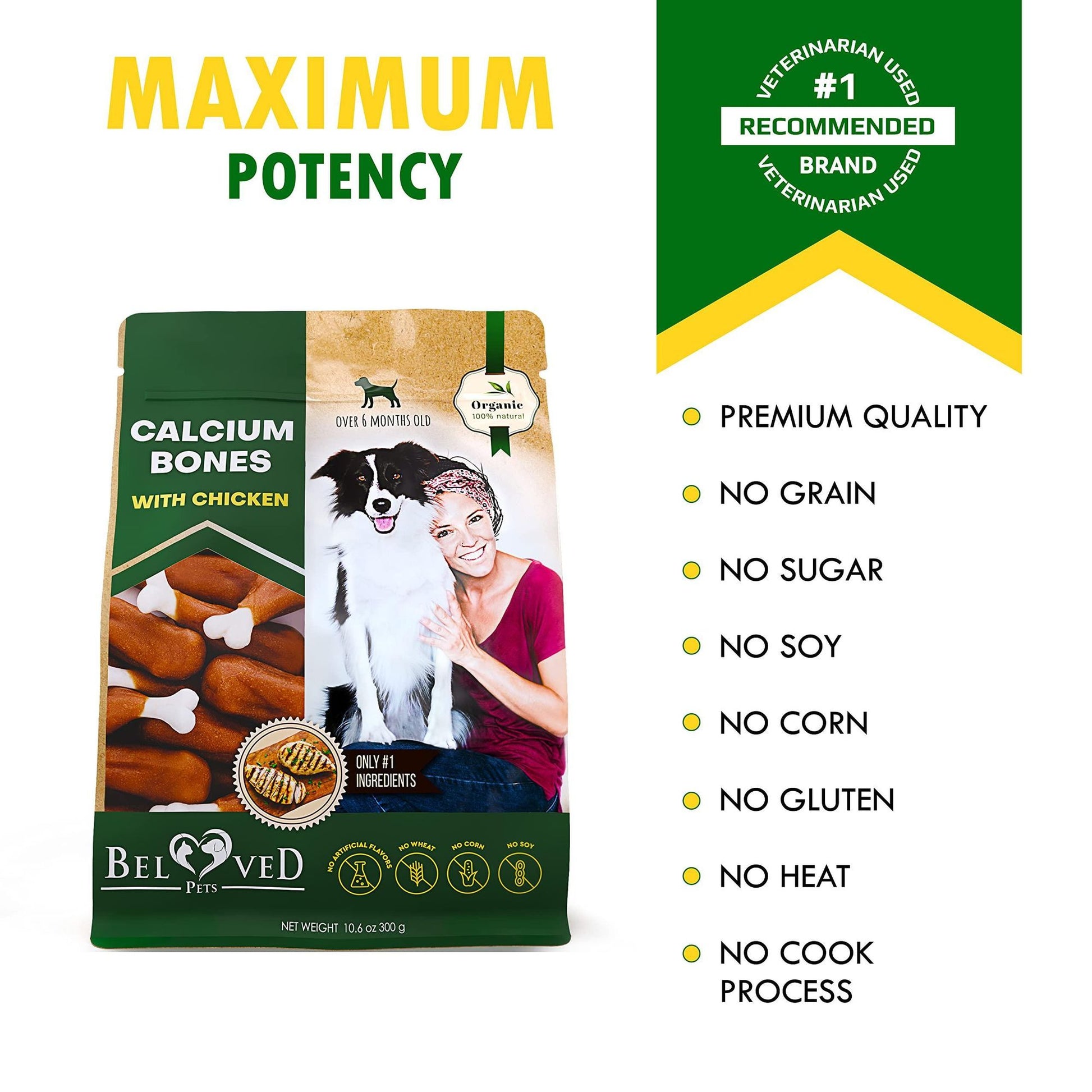 Dog calcium bones with chicken by PawCounter.com featuring premium quality and no grains or gluten