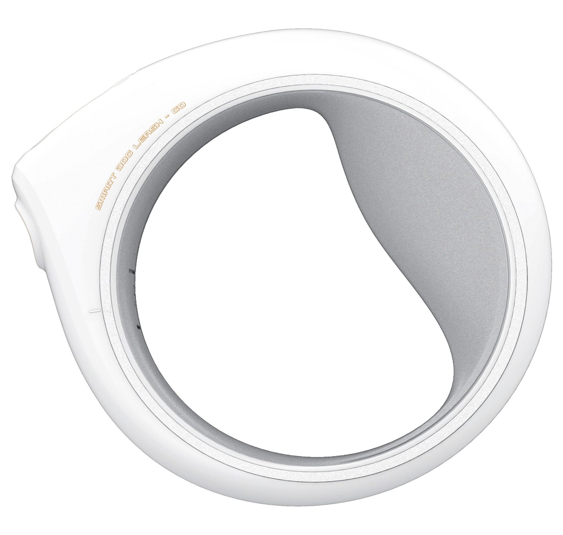 White Bluetooth smart dog leash handle with ergonomic design by PawCounter.com