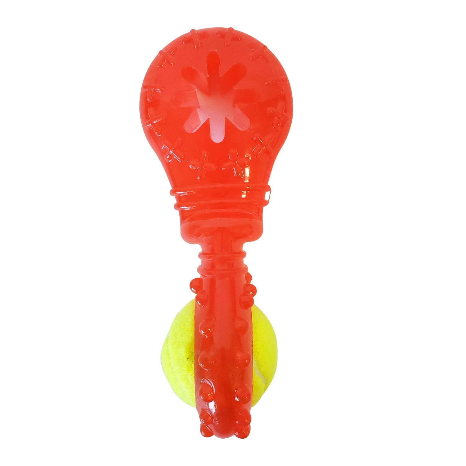 American Pet Supplies TPR Tennis Ball with red interactive dog chew toy for durable pet play