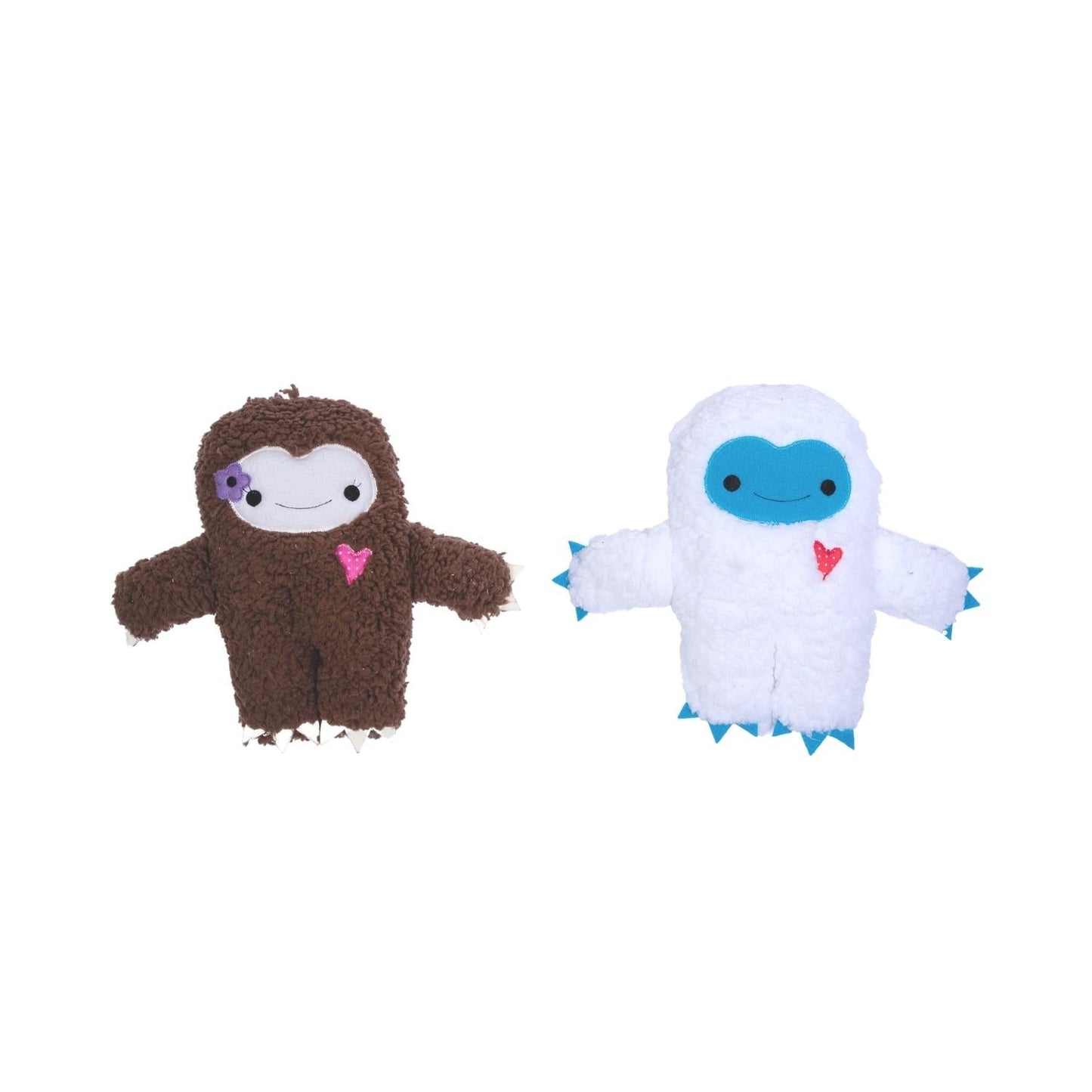 American Pet Supplies yeti plush dog toy set with two soft, colorful plush chew toys for dogs