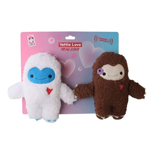 American Pet Supplies yeti plush dog toy set with two soft and cuddly squeaky toys
