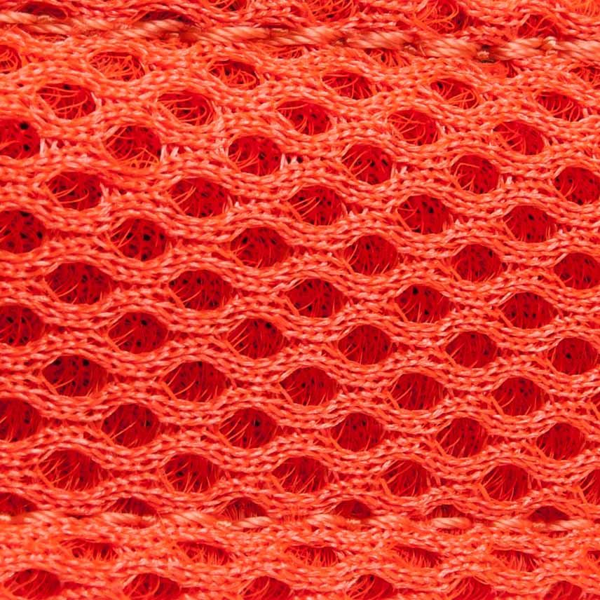Close-up of bright orange breathable fabric for comfortable mesh dog leash from PawCounter.com