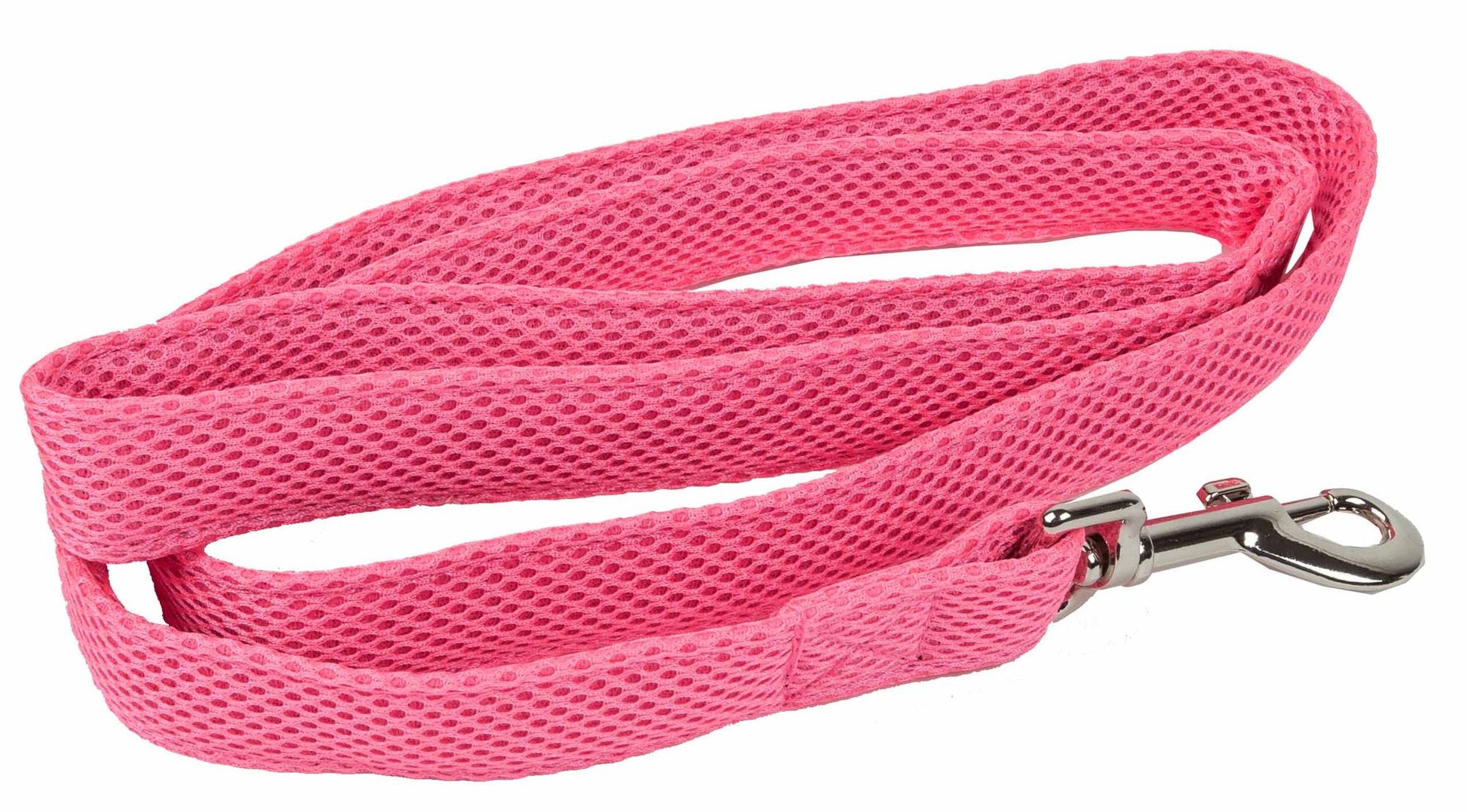 Pink comfortable mesh dog leash with metal clasp for secure pet walking