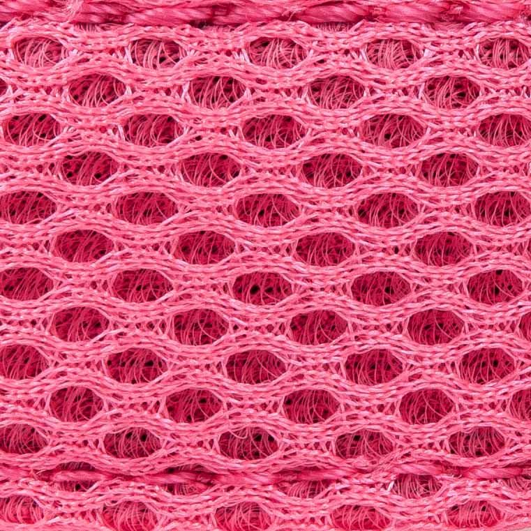 Close-up of pink breathable fabric from a comfortable mesh dog leash by PawCounter.com