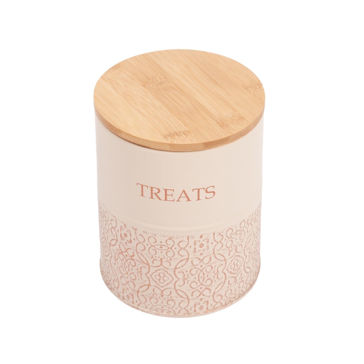 American Pet Supplies ceramic treat jar with bamboo lid and decorative pattern dog treat storage canisters