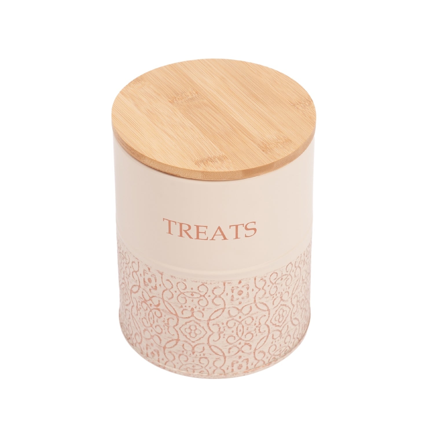 American Pet Supplies ceramic treat jar with bamboo lid and decorative pattern dog treat storage canisters