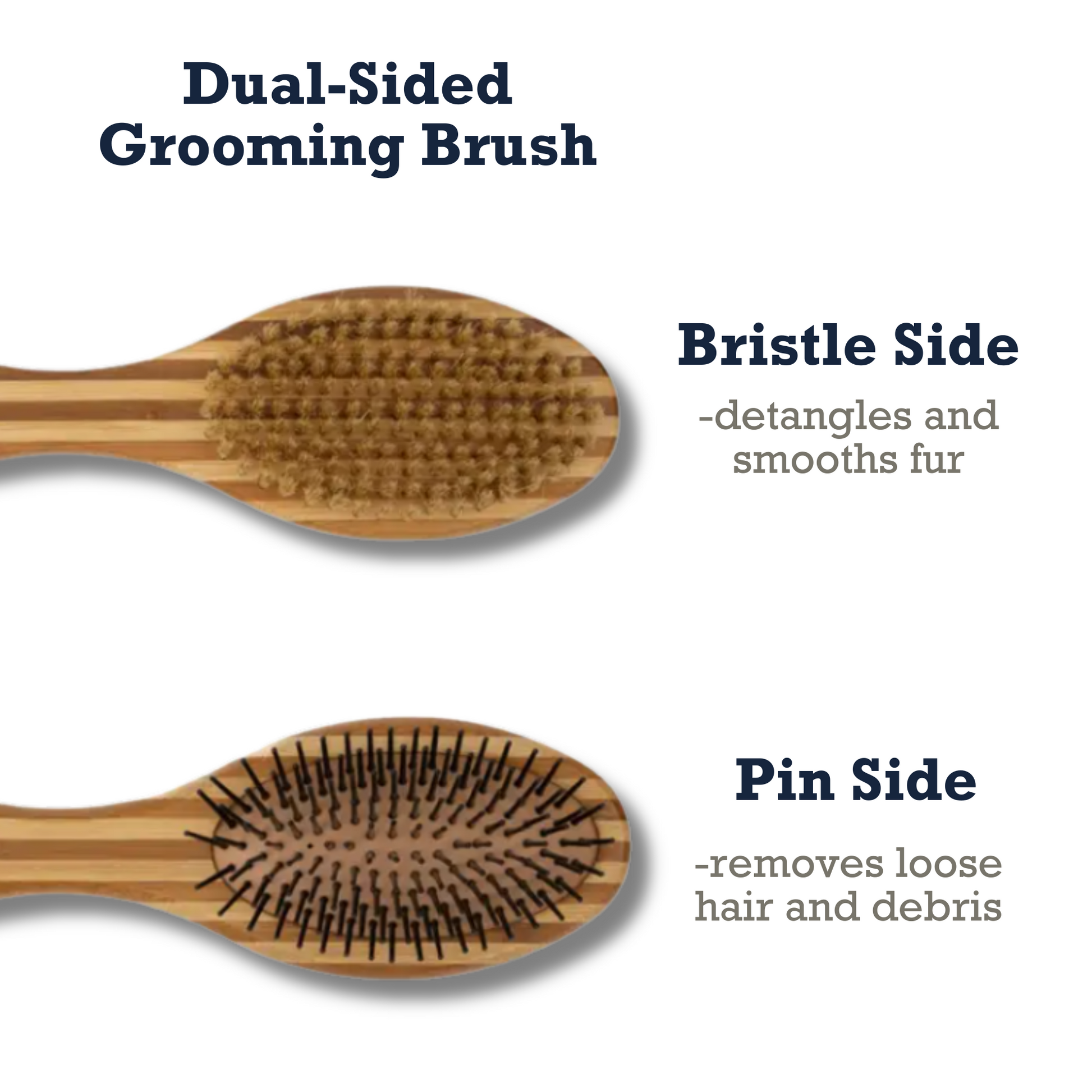 American Pet Supplies dual sided dog brush with bristle side for smoothing fur and pin side for removing loose hair