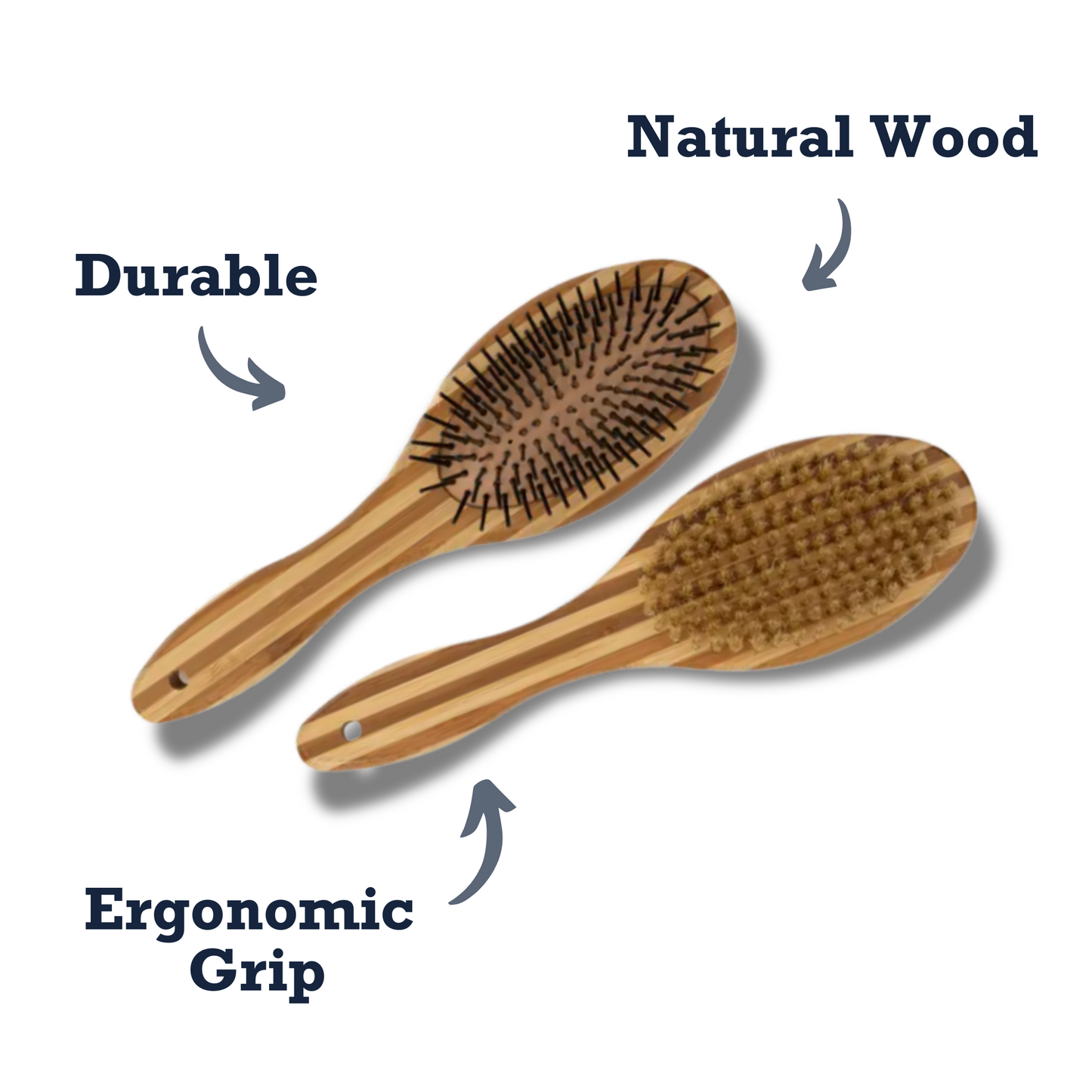 American Pet Supplies dual sided dog brush with natural wood, ergonomic grip, and durable bristles