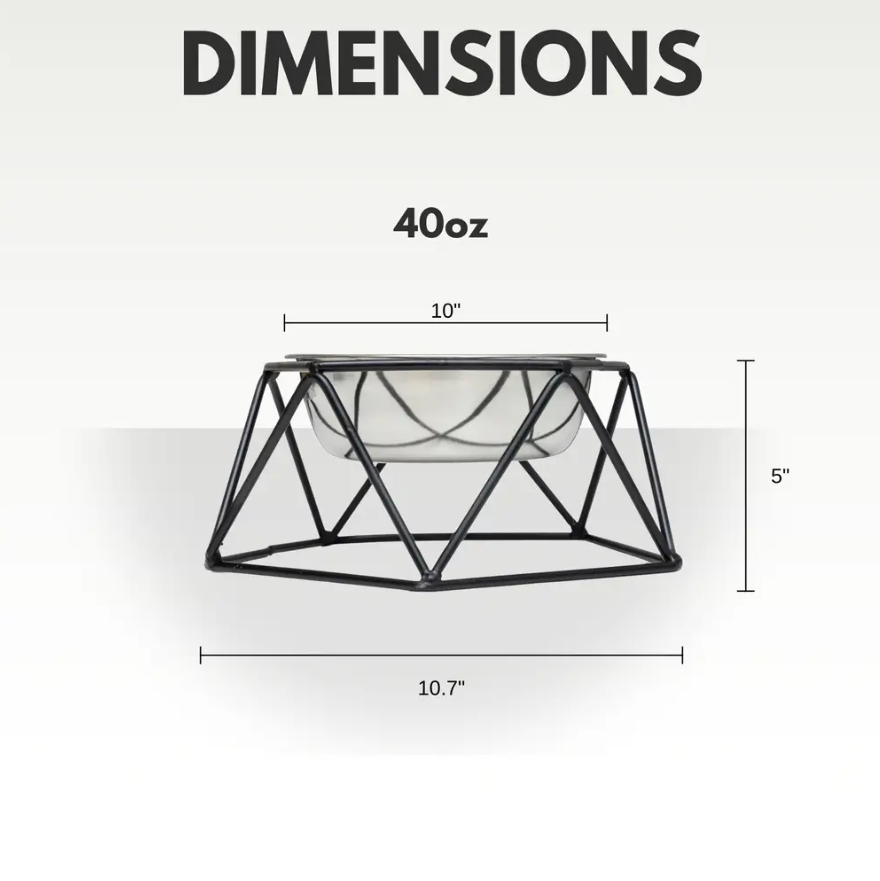 American Pet Supplies elevated dog bowl feeder with metal frame and stainless steel bowl dimensions