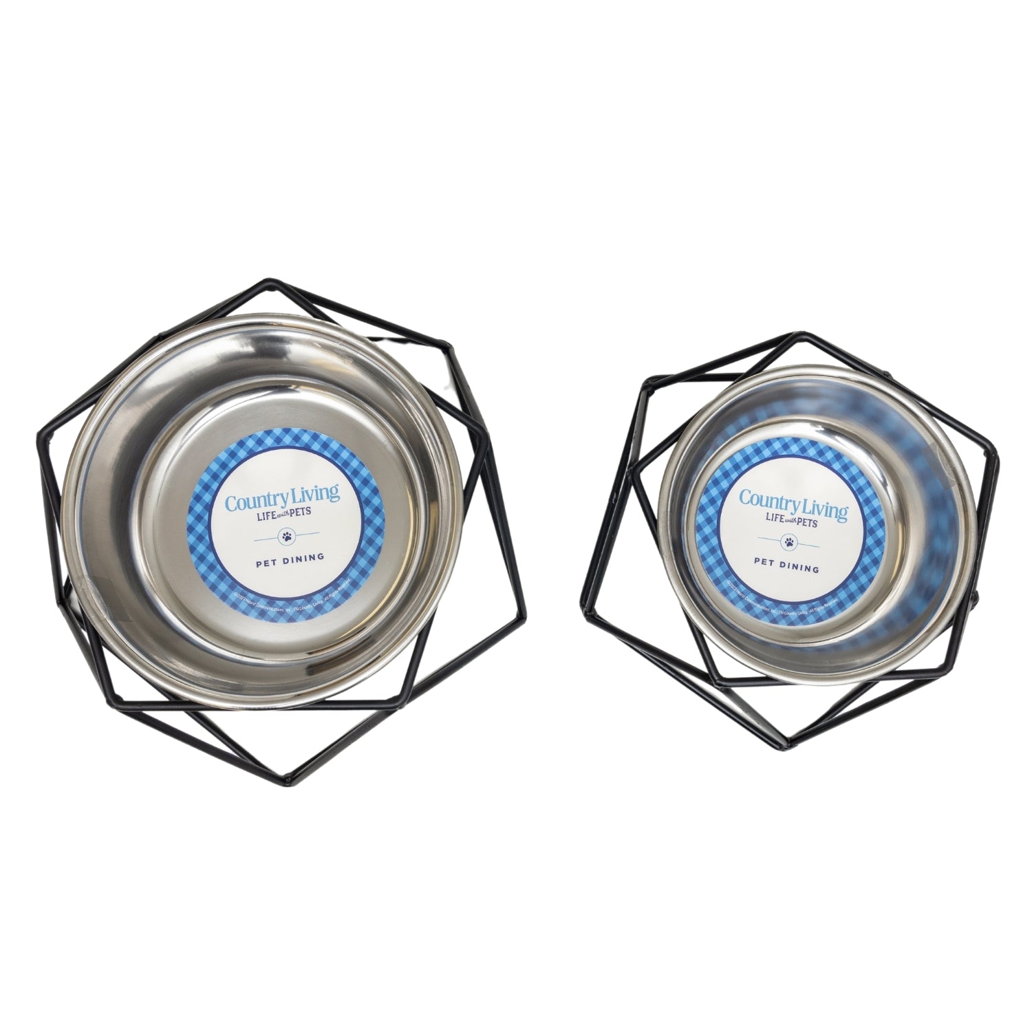 American Pet Supplies elevated dog bowl feeder set with stainless steel bowls and black metal stands