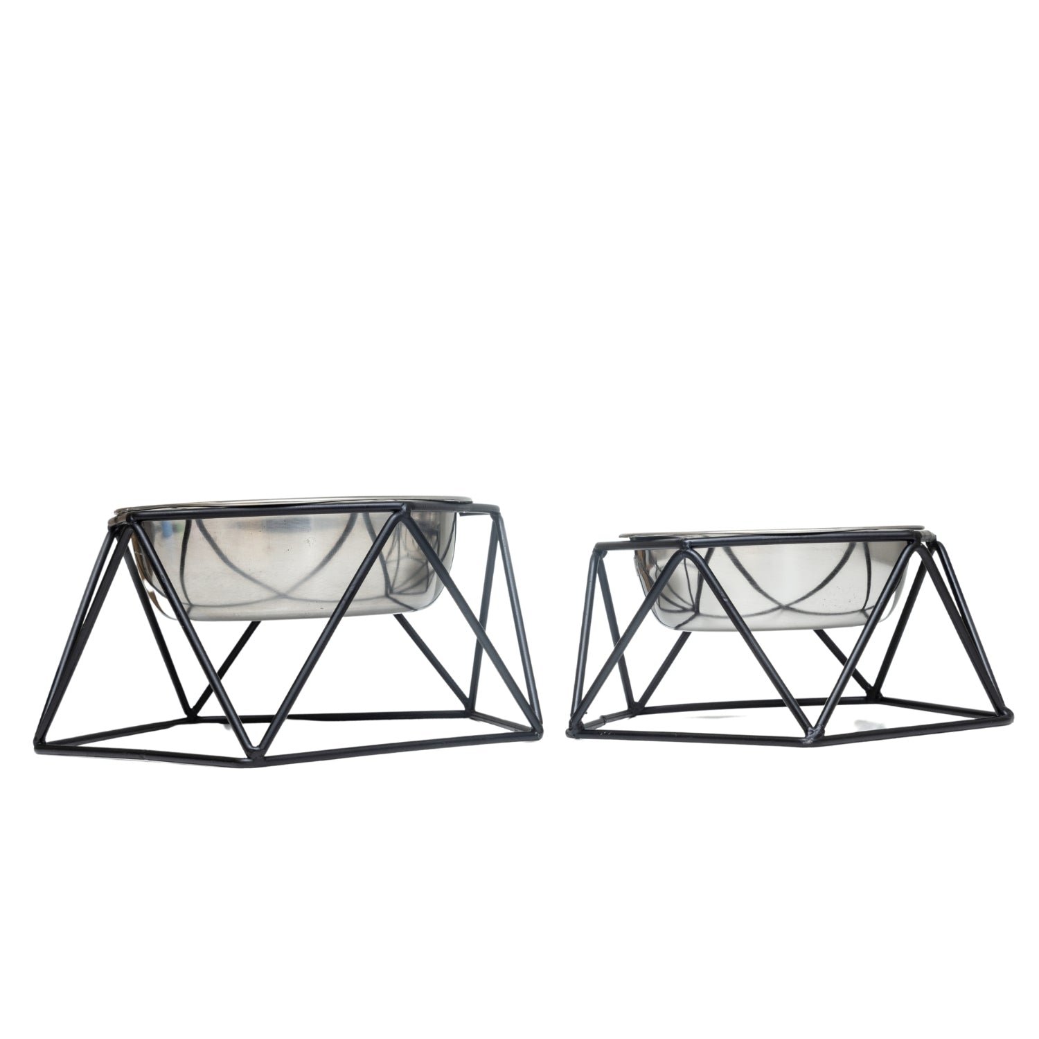 American Pet Supplies elevated dog bowl feeder with black metal frame and stainless steel bowls