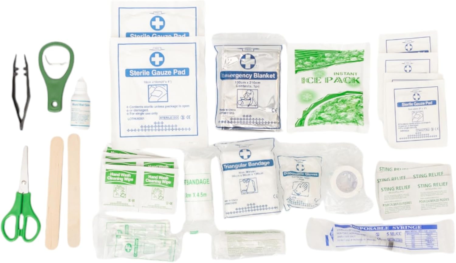 American Pet Supplies pet travel first aid kit with scissors, gauze pads, bandages, tweezers, and ice pack for animals