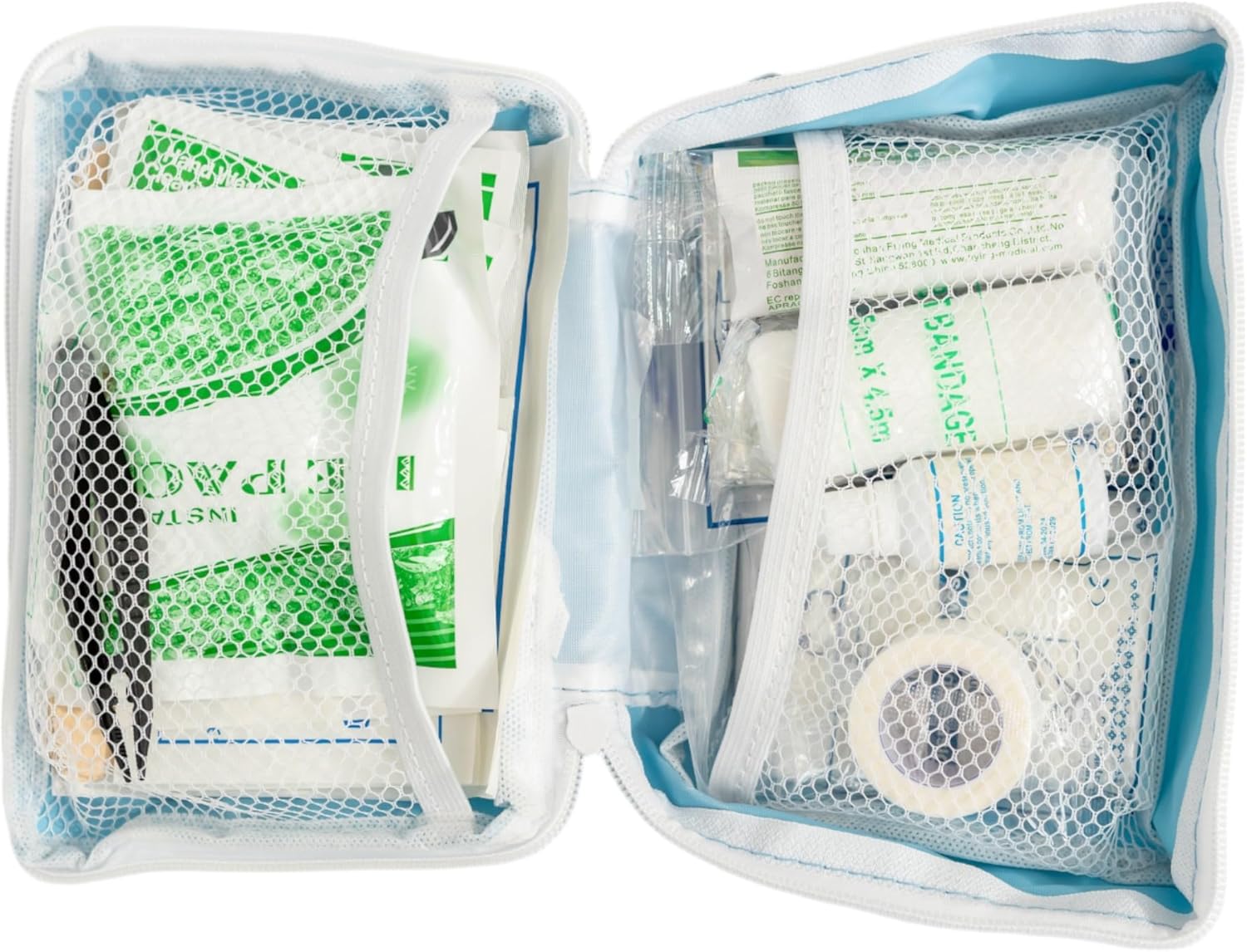 American Pet Supplies pet travel first aid kit with bandages, tape, and medical supplies in a compact case