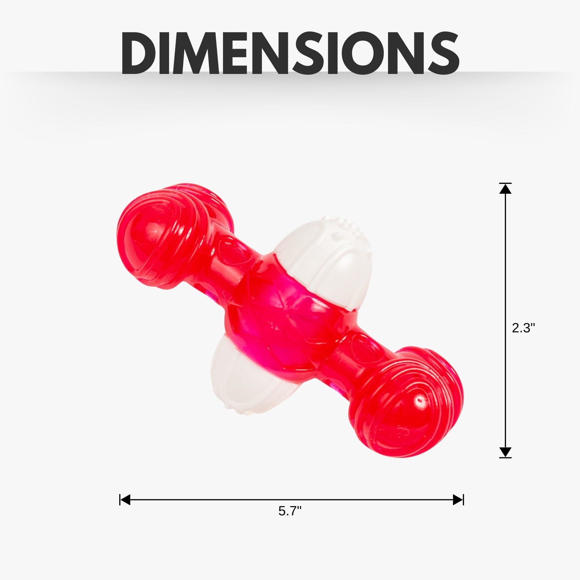 Quacking bone dog chew toy in bright red and white for engaging playtime and dental health