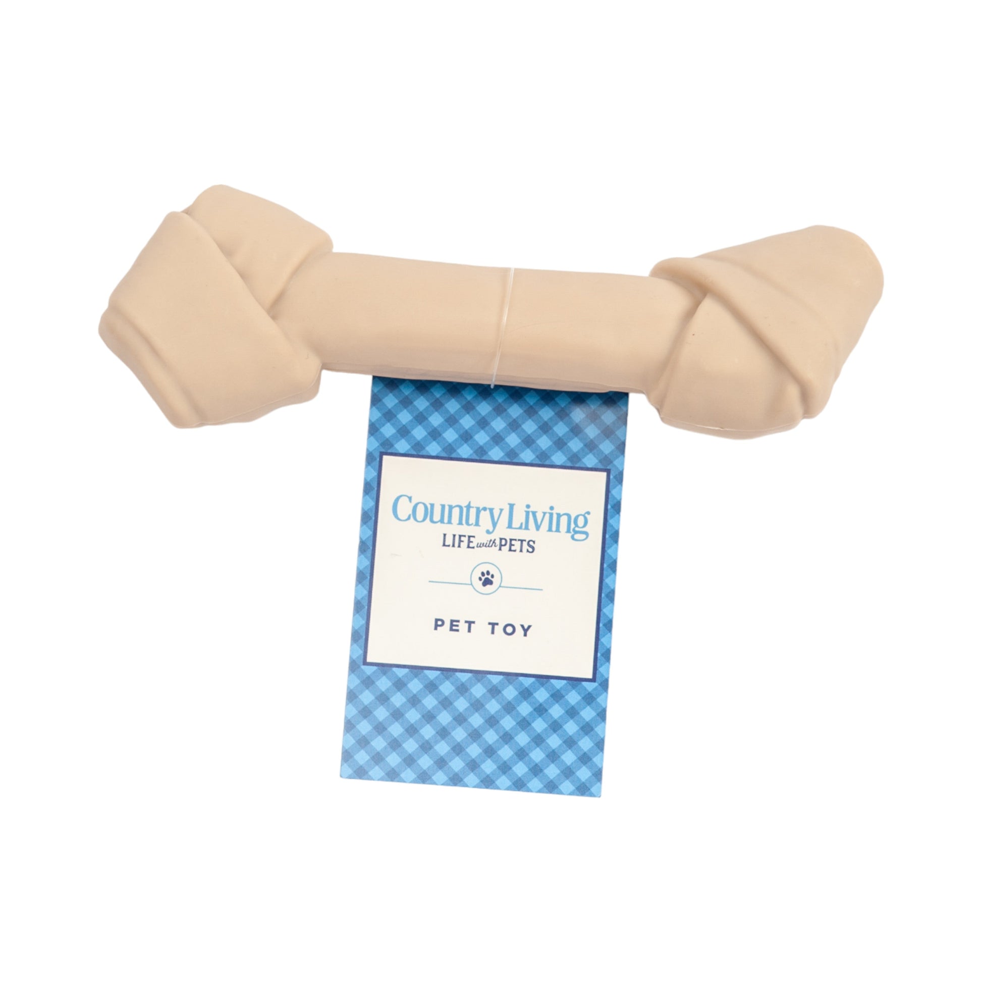 American Pet Supplies nylon bone dog chew toy in beige with Country Living pet toy label