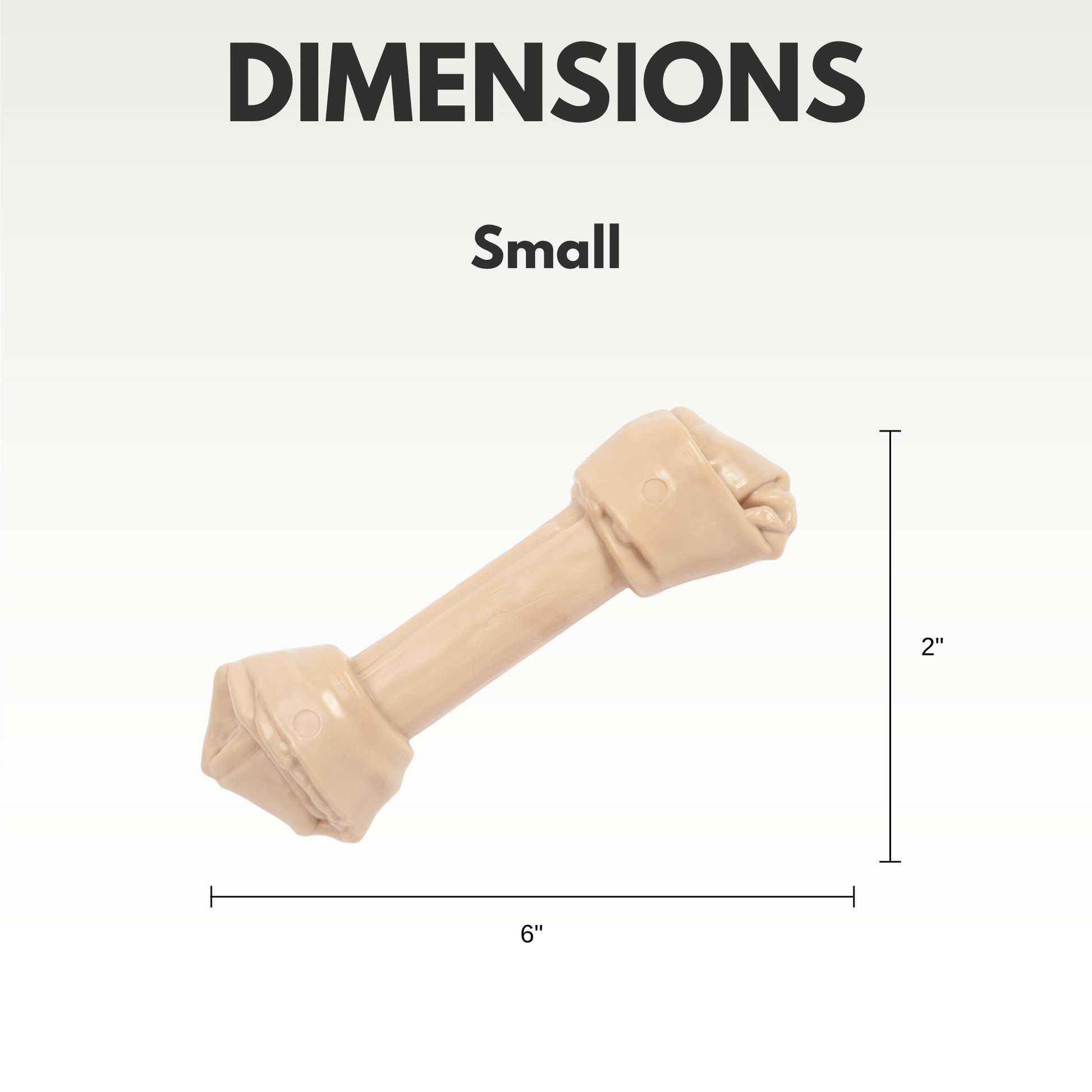 Small nylon bone dog chew toy by American Pet Supplies measuring six inches long and two inches high