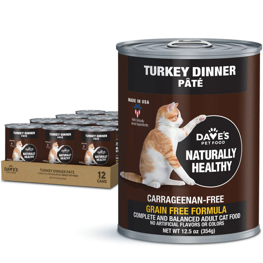 The Family Pet turkey paté wet cat food 12-pack with naturally healthy grain free formula and carrageenan-free ingredients