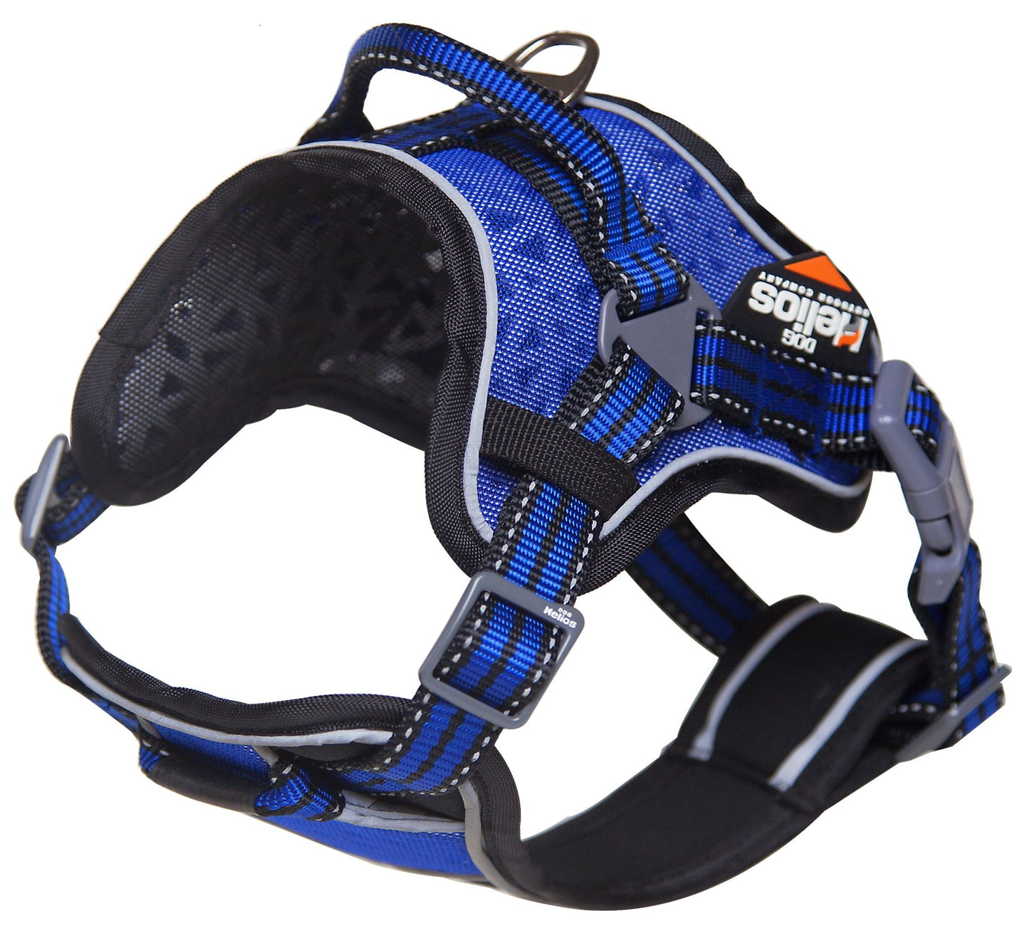 Blue dog chest compression harness with adjustable straps and padded interior from PawCounter.com