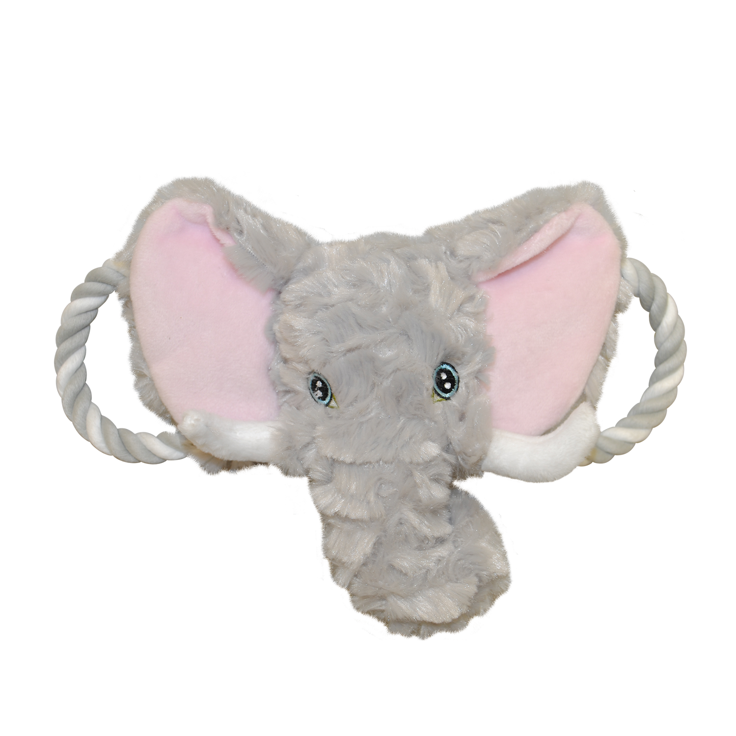 Jolly Pets dog tug toy elephant with soft fabric and sturdy rope for interactive playtime