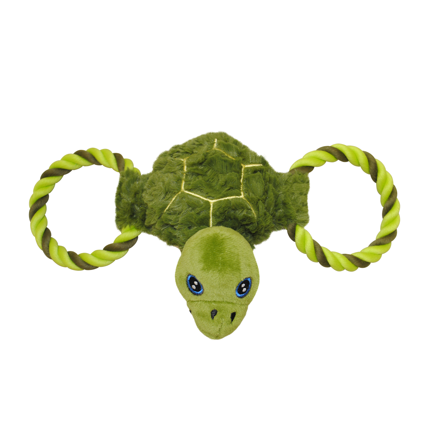 Jolly Pets Dog Tug Toy Elephant in Green with Durable Rope Handles for Active Playtime