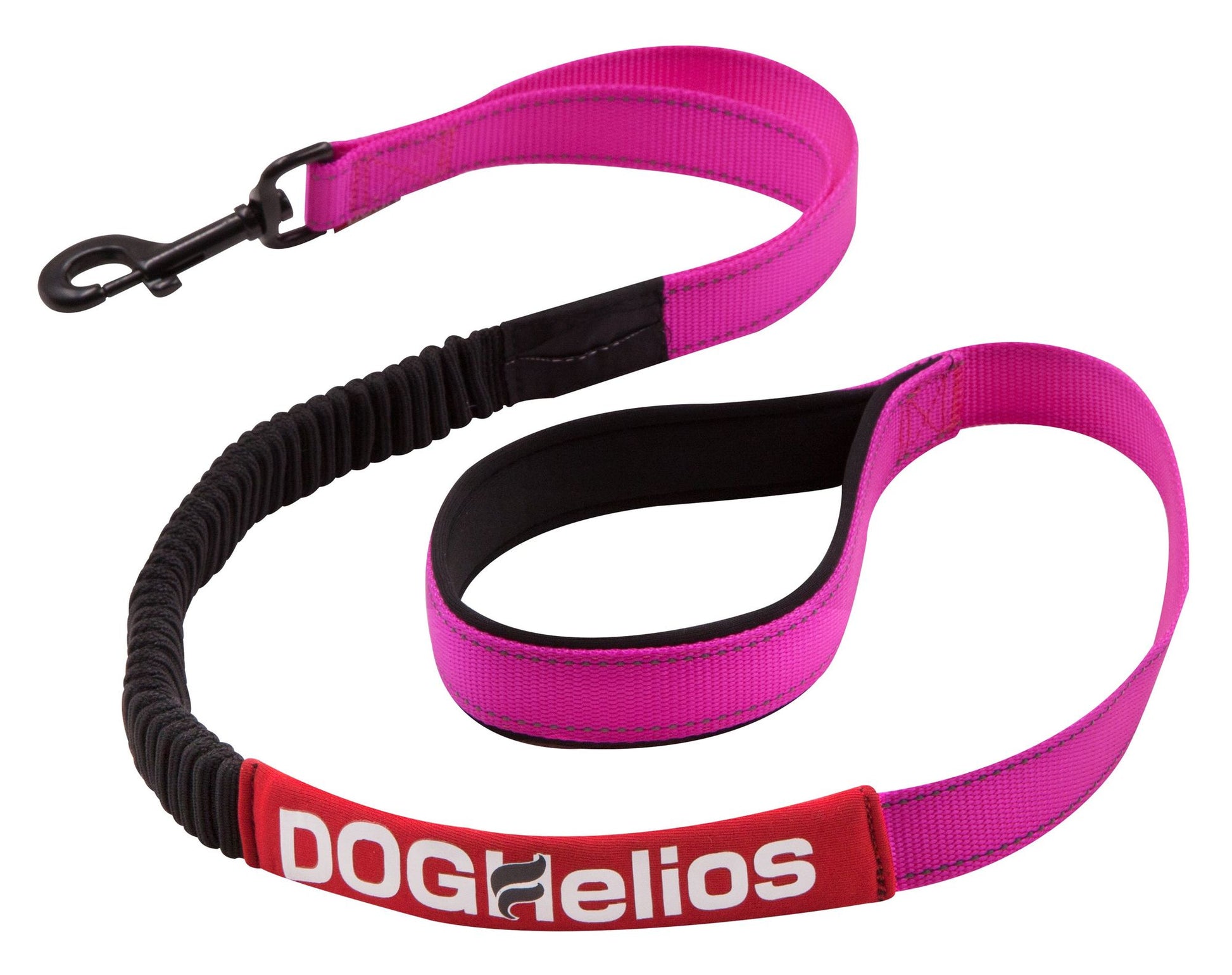 Durable pet leash for active dogs in bright pink with black handle and secure metal clip